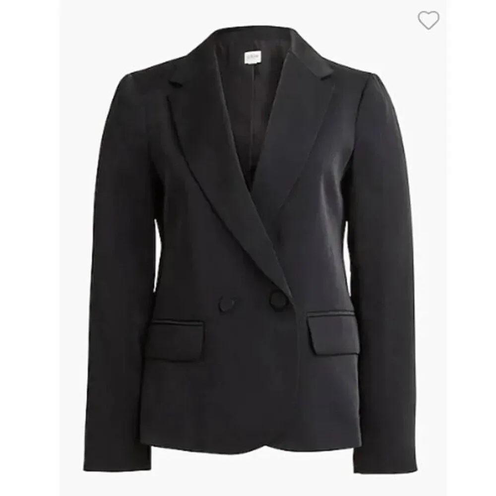 J Crew Women's Double Breasted Blazer Size 24 Formal Black Office Business Coat